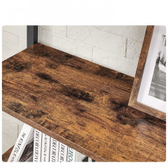 Všestranná 6 patrová knihovna 80 x 30 x 186 cm | hnědá, černá č.3