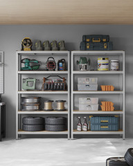 Nastavitelný pětipatrový regál 60 x 120 x 200 cm | stříbrný č.2