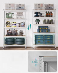 Nastavitelný pětipatrový regál 60 x 120 x 200 cm | stříbrný č.3