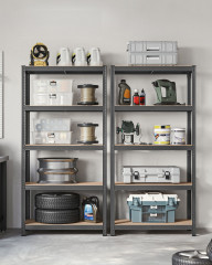 Nastavitelný pětipatrový regál 40 x 90 x 180 cm | šedý č.2