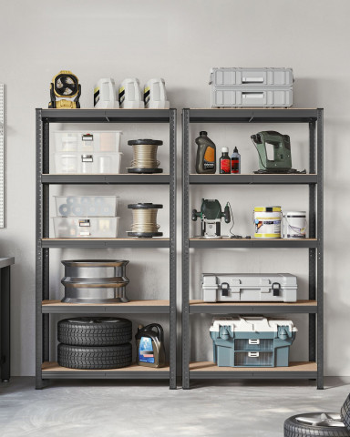 Nastavitelný pětipatrový regál 40 x 90 x 180 cm | šedý č.2