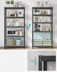 Nastavitelný pětipatrový regál 40 x 90 x 180 cm | šedý č.3