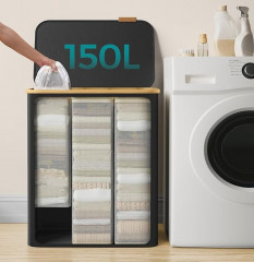 Koš na prádlo s víkem 150 l | černá č.3