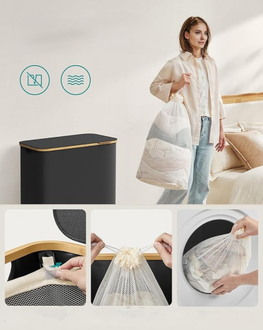 Koš na prádlo s víkem 150 l | černá č.4