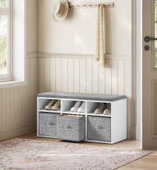 Botník s 6 příhrádkami 30,3 x 87 x 48 cm | bílo-šedá č.1