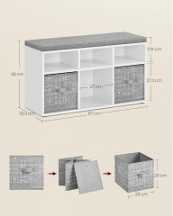Botník s 6 příhrádkami 30,3 x 87 x 48 cm | bílo-šedá č.2
