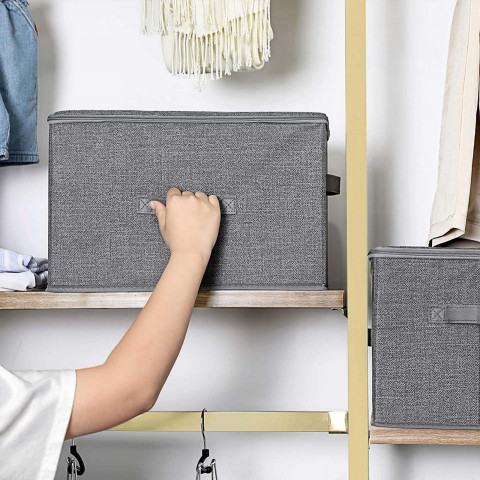 Úložné boxy s víky | šedé č.6