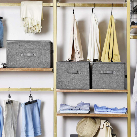 Úložné boxy s víky | šedé č.4