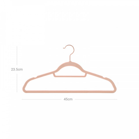 Plastová sametová ramínka balení 50 ks | růžová č.3