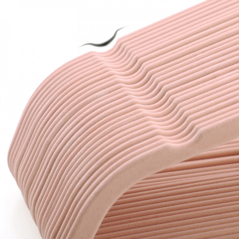 Plastová sametová ramínka balení 50 ks | růžová č.5