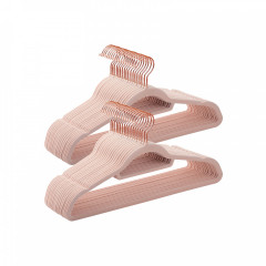 Plastová sametová ramínka balení 50 ks | růžová