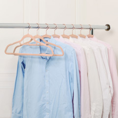 Plastová sametová ramínka balení 50 ks | růžová č.2