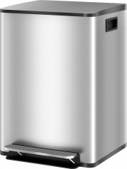 Kuchyňský odpadkový koš 2x20 litrů | stříbrný č.1
