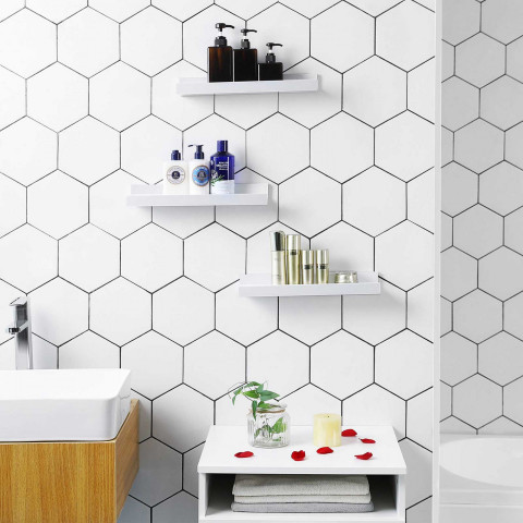 Nástěnná police 3-dílný set 38 x 10 cm | bílá č.3