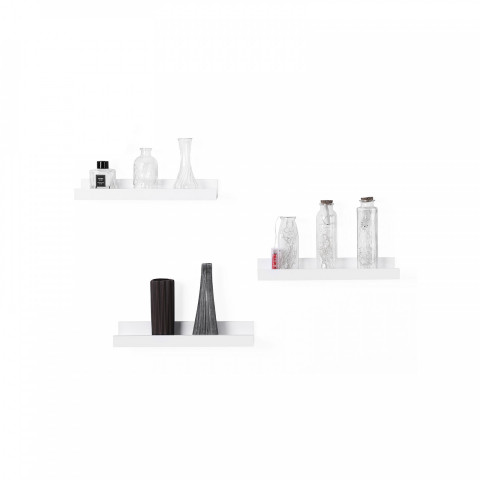 Nástěnná police 3-dílný set 38 x 10 cm | bílá č.6