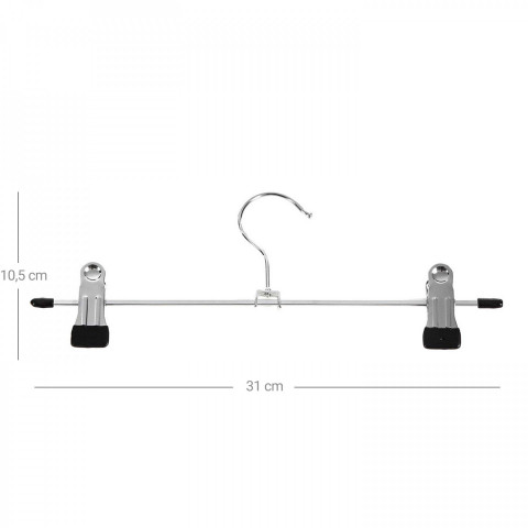 Kovová ramínka na kalhoty 20 kusů | stříbrno-černá č.6