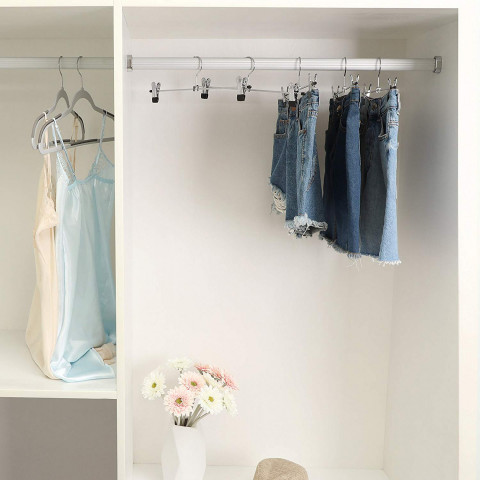 Kovová ramínka na kalhoty 20 kusů | stříbrno-černá č.3