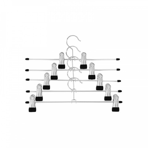 Kovová ramínka na kalhoty 20 kusů | stříbrno-černá č.4