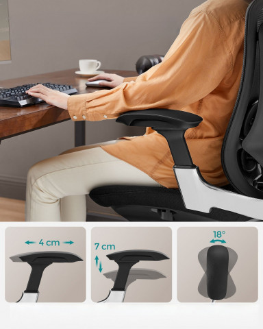 Ergonomická kancelářská židle s možností polohování | černá č.5