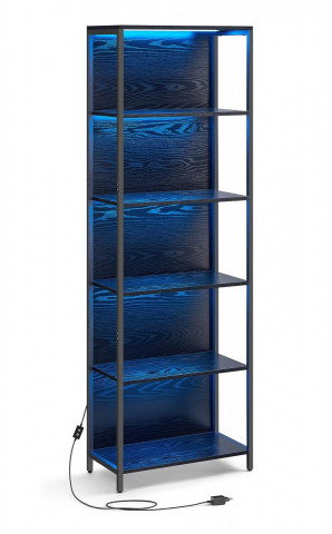 Všestranná 6 patrová police s LED osvětlením | černá č.4