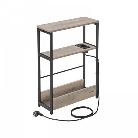 Obdélníkový stolek s policemi a zásuvkou 18 x 45 x 58 cm | šedá-černá č.4