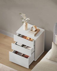 Noční stolek se 3 zásuvkami 35 x 45 x 58,7 cm | bílá + béžová č.3