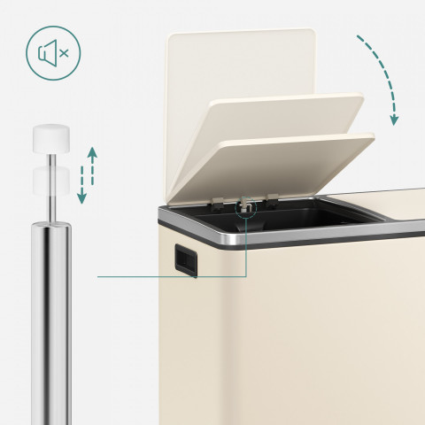 Kuchyňský odpadkový koš 2 x 30l | bílý č.3