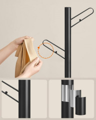 Věšák na kabáty 40 x 40 x 175,3 cm | Černý č.2