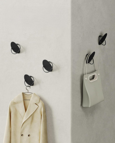 Háčky na kabáty 4ks | černé č.2