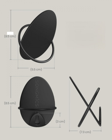 Háčky na kabáty 4ks | černé č.4