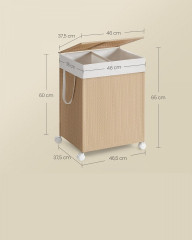 Prádelní koš 46,5 x 37,5 x 65 cm 100 l | přírodní č.2