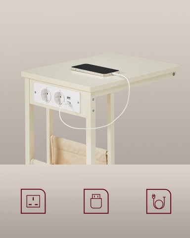 Noční stolek se zásuvkami 30 x 40 x 62 cm | bílý č.6