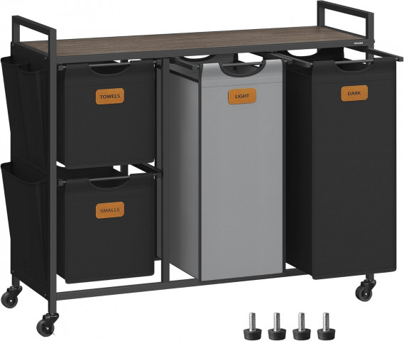 Čtyřdílný koš na prádlo 150l | černý č.2