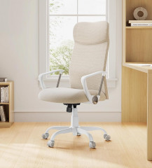 Ergonomická kancelářská židle s látkovým potahem | krémová