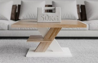 Konferenční stolek Detroit 90x60x45cm | Bílý / Dub č.2