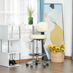 Otočná barová židle s opěradlem 56x57x104-127 cm | béžová č.1