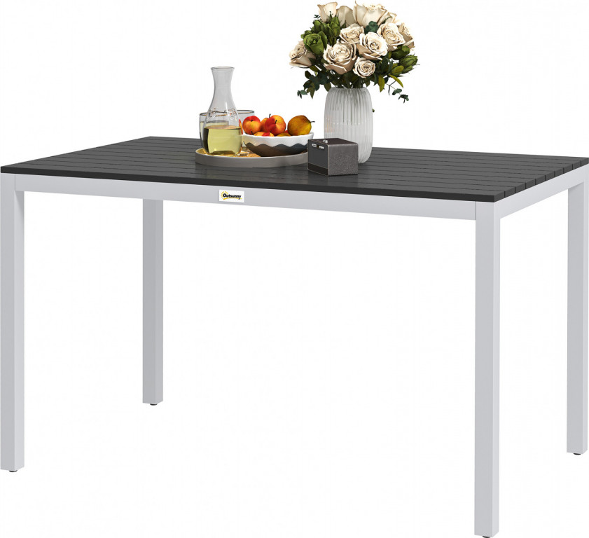 Hliníkový zahradní stůl 120 x 70 cm | černý