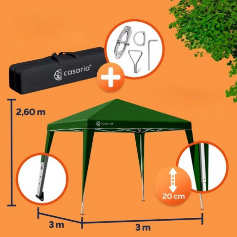 Skládací altán Capri 3x3m | zelený č.2