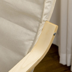 Polohovací křeslo s podnožkou, 66,5 x 94 x 100 cm | krémově bílé č.3