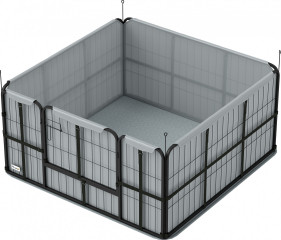 Box pro psy s uzamykatelnými dvířky 122 x 122 x 60 cm | černý