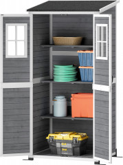 Zahradní kůlna na dřevo 91 x 69 x 192 cm | světle šedá č.1