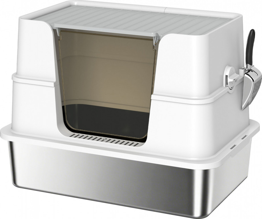 Kočičí toaleta 60,2 x 40,2 x 44,5 cm | světle šedá