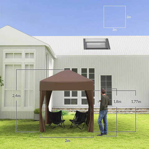 Zahradní altán 2x2 m | hnědý č.2