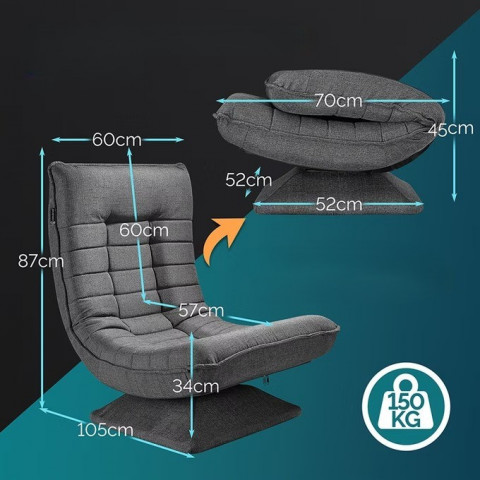 Polohovací křeslo Aberdeen | šedé č.3