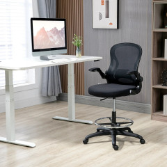 Kancelářská ergonomická židle s nožním kruhem | černá