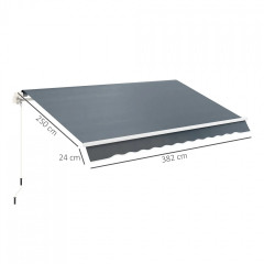 Náhradní potah na markýzu s volánem 4 x 3 m | šedý č.2