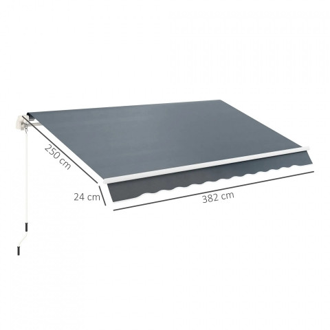 Náhradní potah na markýzu s volánem 4 x 3 m | šedý č.2