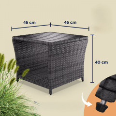 Polyratanový odkládací stolek Vedis 45x45x40cm | šedý č.2