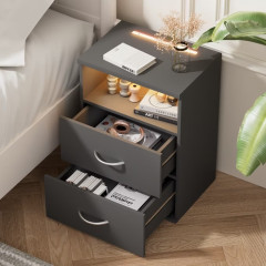 Noční stolek Jamie sada 2 ks 55x40x28cm | antracit č.3