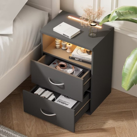 Noční stolek Jamie sada 2 ks 55x40x28cm | antracit č.3